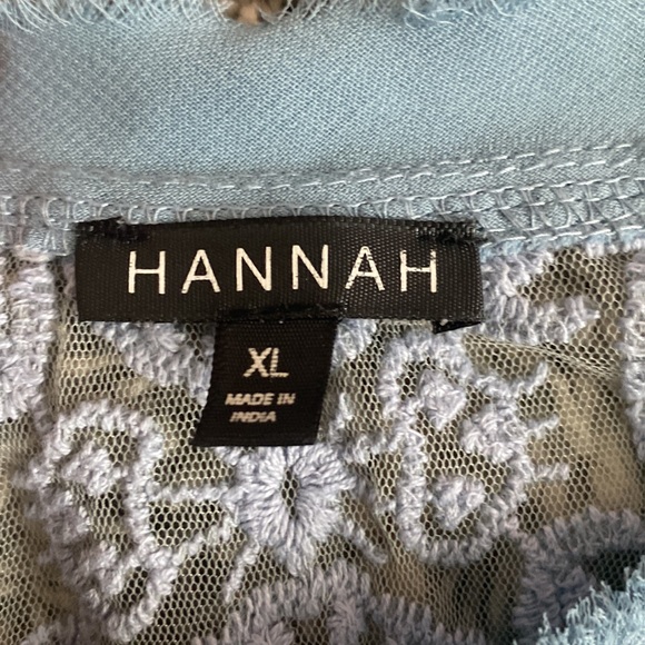 Hannah blue lace Short sleeve top size extra large - Picture 6 of 8